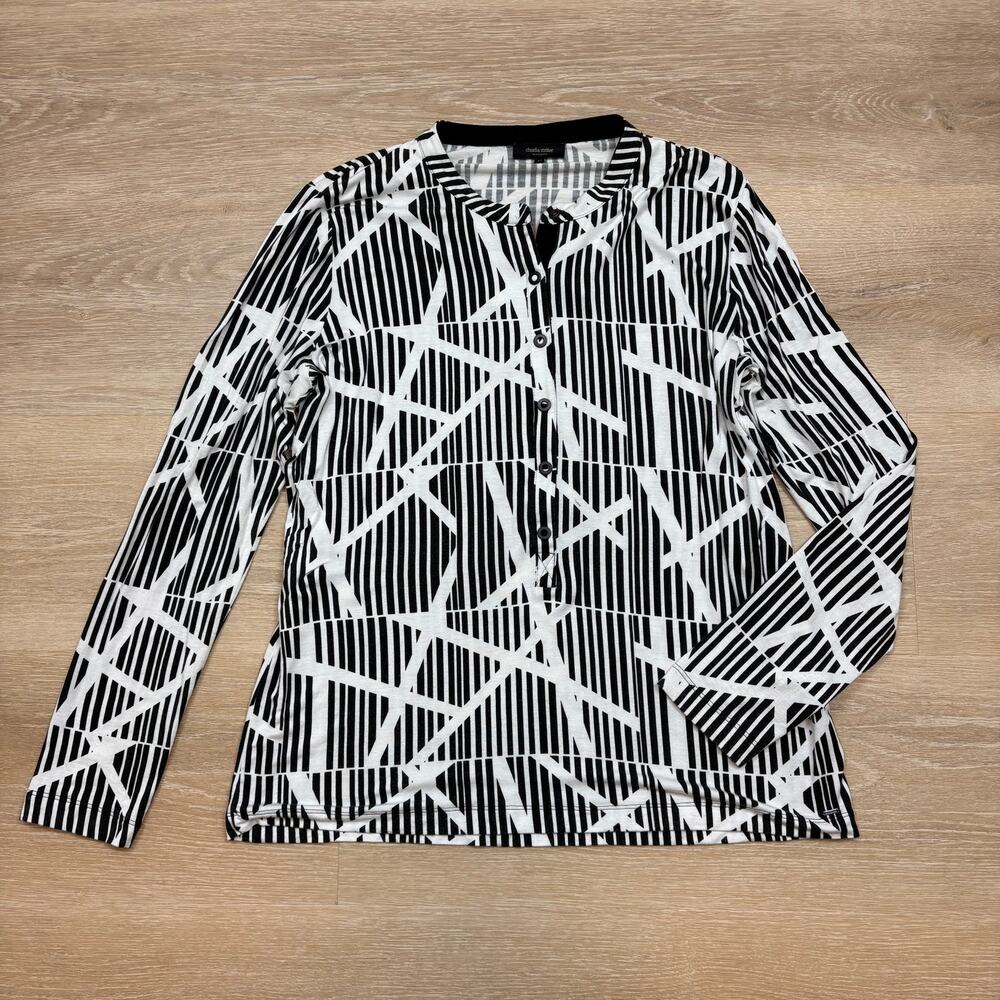 Amsterdam - Claudia Strater Pattern‎ Long Sleeve Blouse W 44/L Color Black/White